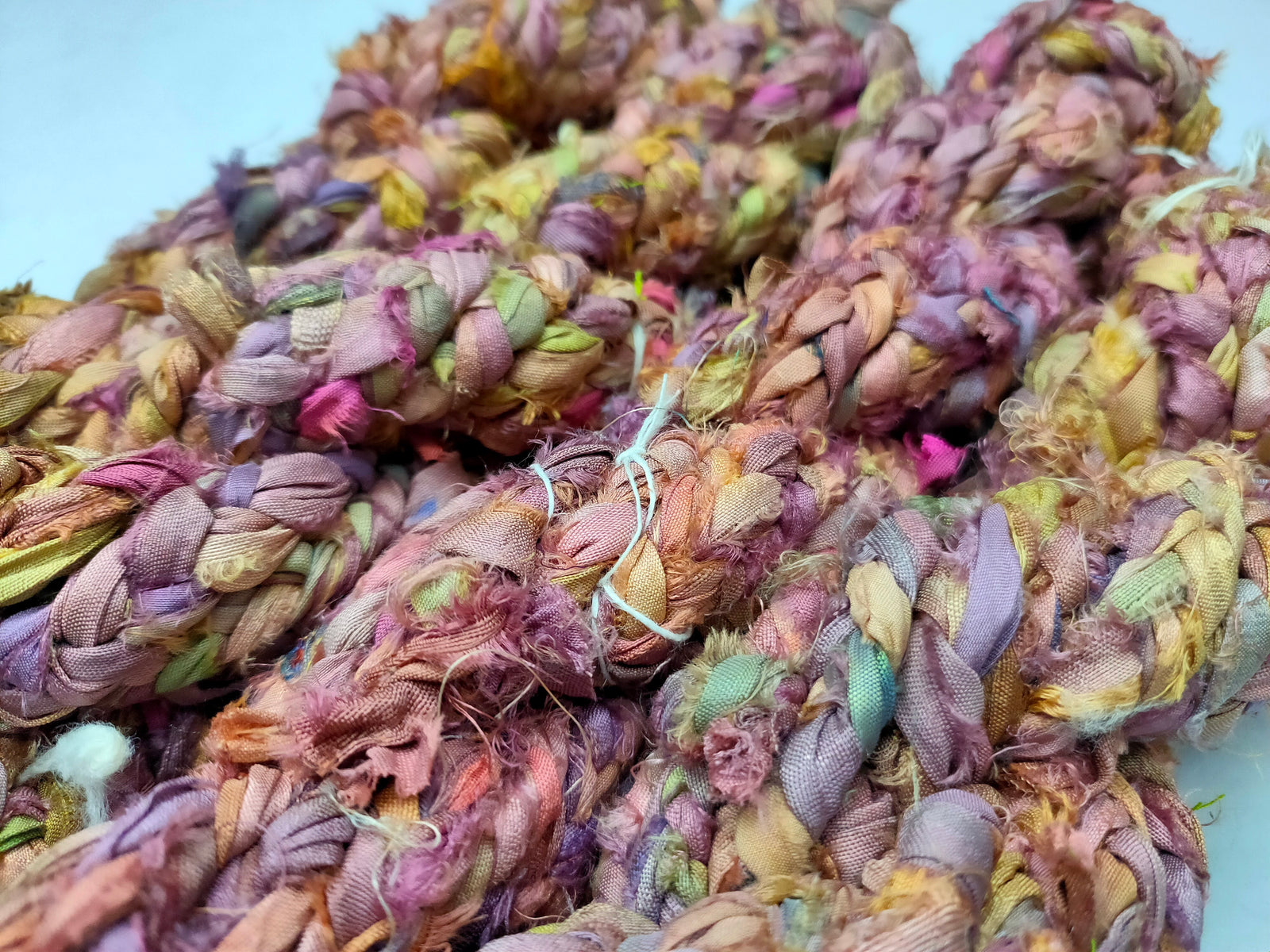 Recycled Sari Silk Ribbon Braided - Bingo Candy