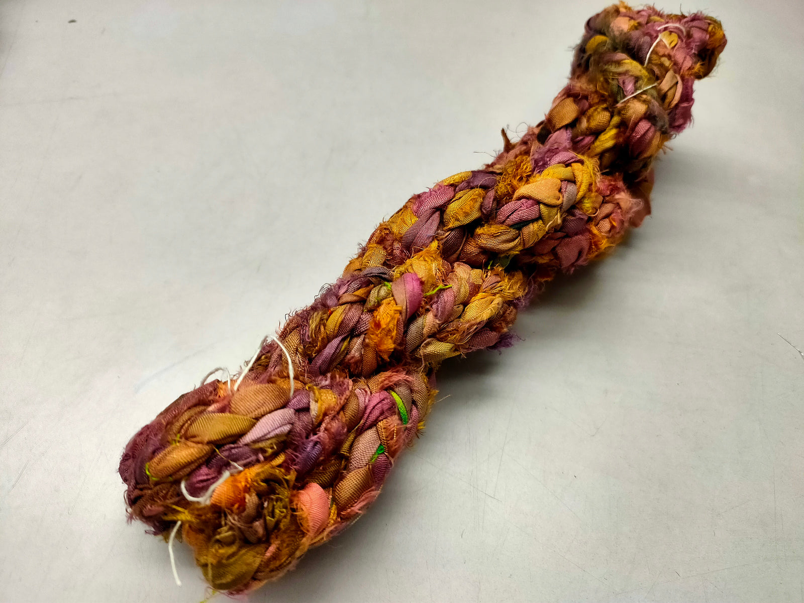 Recycled Sari Silk Ribbon Braided - Bingo Candy
