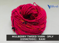 Bright Rani Pink Mulberry Silk Tweed Yarn skein, 100% silk noil base.