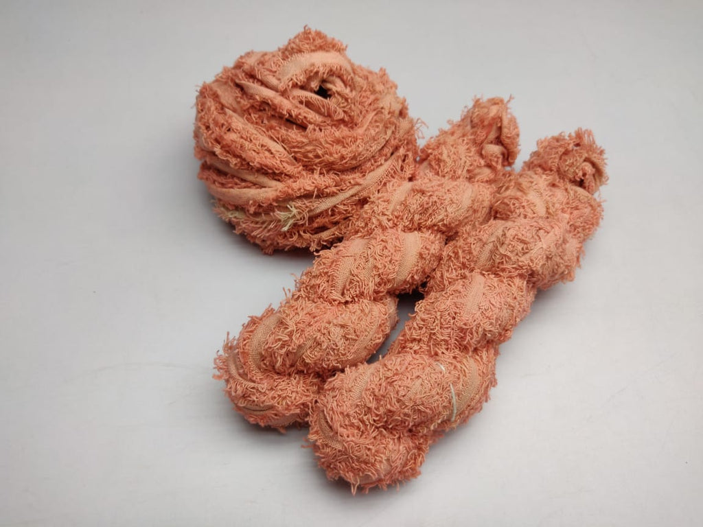 Cotton Frizz Ribbon - SilkRouteIndia - Light Salmon