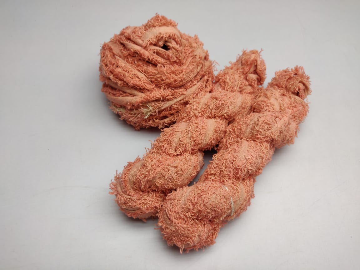 Cotton Frizz Ribbon - SilkRouteIndia - Light Salmon
