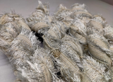 Recycled Metallic Frizz Ribbon is perfect for incorporating into weavings and adding contrasting texture. Metallic Frizz Ribbon can be used for creating home goods, rugs, wall art, and more. This recycled cotton ribbon is fair trade, ethically sourced from India, and hand dyed in small batches.