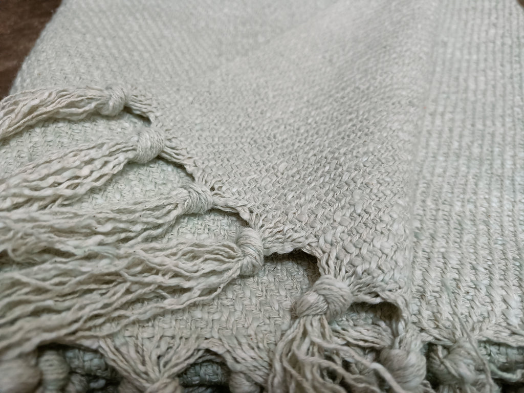 Handmade, Natural and Breathable Throws for your home furnishings HandLoom Woven Cotton Cotton Throws | HandWeave Cotton Throws | Furnishing Throws | Sofa Throws | Table Throws - 60"x55" - Pista  