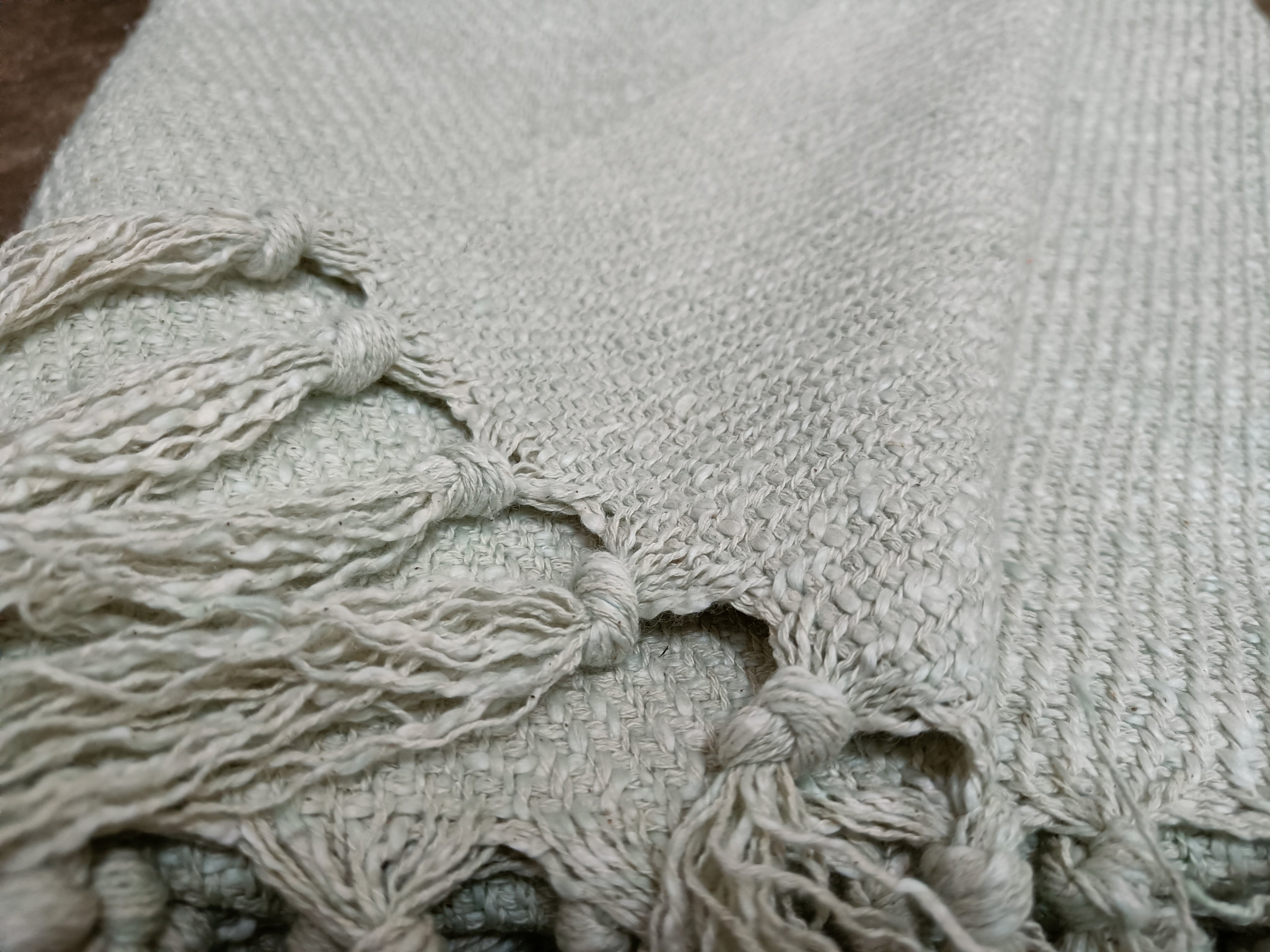 Handmade, Natural and Breathable Throws for your home furnishings HandLoom Woven Cotton Cotton Throws | HandWeave Cotton Throws | Furnishing Throws | Sofa Throws | Table Throws - 60"x55" - Pista  