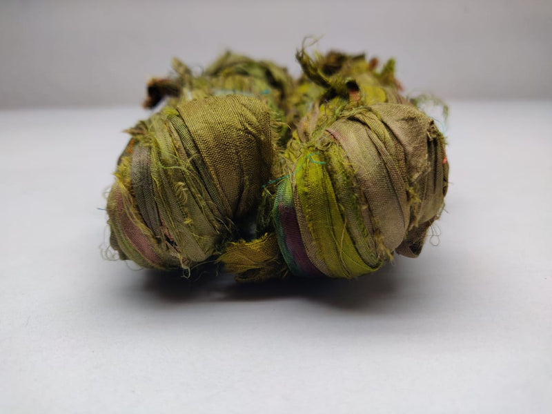 Recycled Sari Silk Ribbon - Crocodile