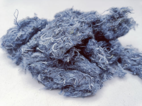 Denim Fiber, Cotton Shoddy, Reclaimed Blue Cotton Fiber, Denim Jeans fiber,