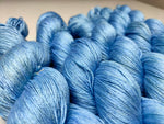 Mulberry Silk yarn (600 mts in 100gram) is a unique Silk Yarn ideal for Knitting. Mulberry Silk is very soft and shiny. It is Sock weight and is directly spun from the premium Mulberry Silk Tops. It is a yarn of Natural Protein Fiber. Mulberry Silk Yarn has compact structure, evenness, clean appearance, elegant luster, Good moisture-absorbing capability, good strength and elongation, with fine and soft fibers. It is useful for Weaving and Knitting.