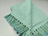 Handmade, Natural and Breathable Throws for your home furnishings HandLoom Woven Cotton Cotton Throws | HandWeave Cotton Throws | Furnishing Throws | Sofa Throws | Table Throws - 60"x55" - Sea Green - 91L  Handmade and a Hand Woven Throws