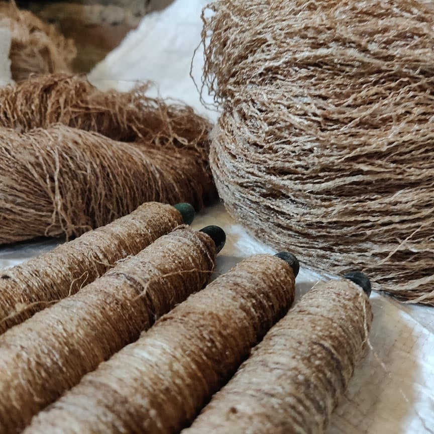 Tussar Silk Yarn is wide silk made up of tussar cocoons. 