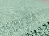 Handmade, Natural and Breathable Throws for your home furnishings HandLoom Woven Cotton Cotton Throws | HandWeave Cotton Throws | Furnishing Throws | Sofa Throws | Table Throws - 60"x55" - Sea Green - 91L  Handmade and a Hand Woven Throws