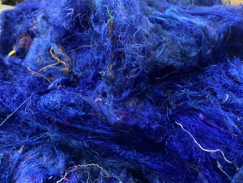 Sari Silk Waste Batts - Purple