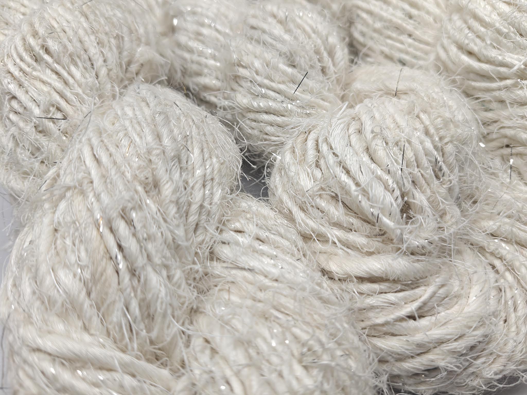 Recycled Linen Sparkle Yarn Naturall