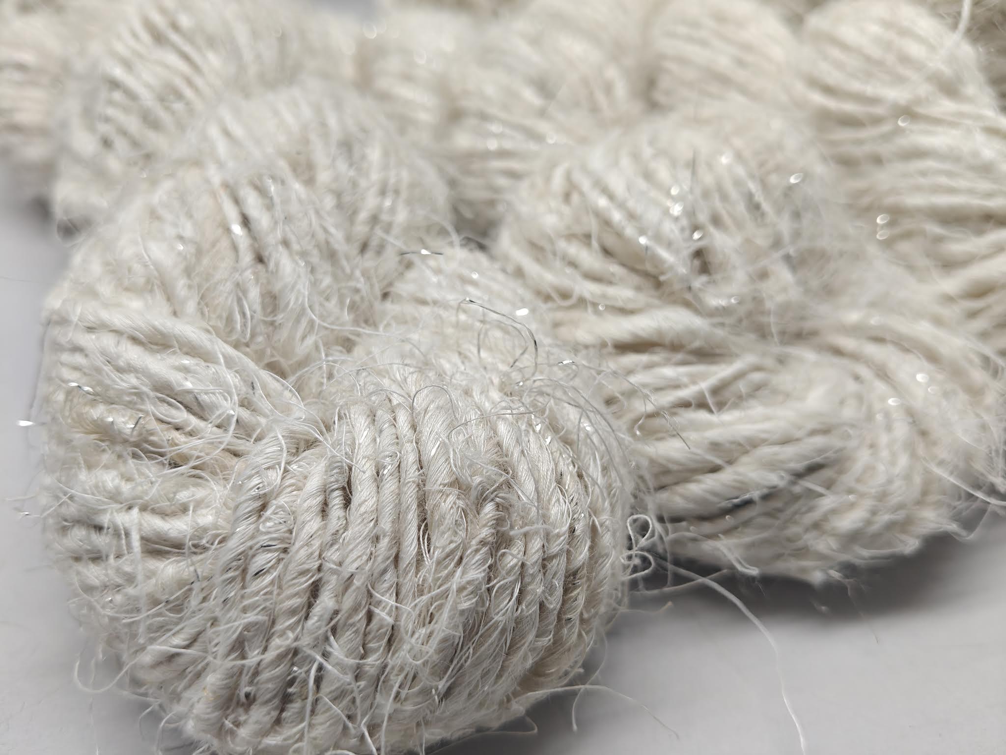 Recycled Linen Sparkle Yarn Naturall