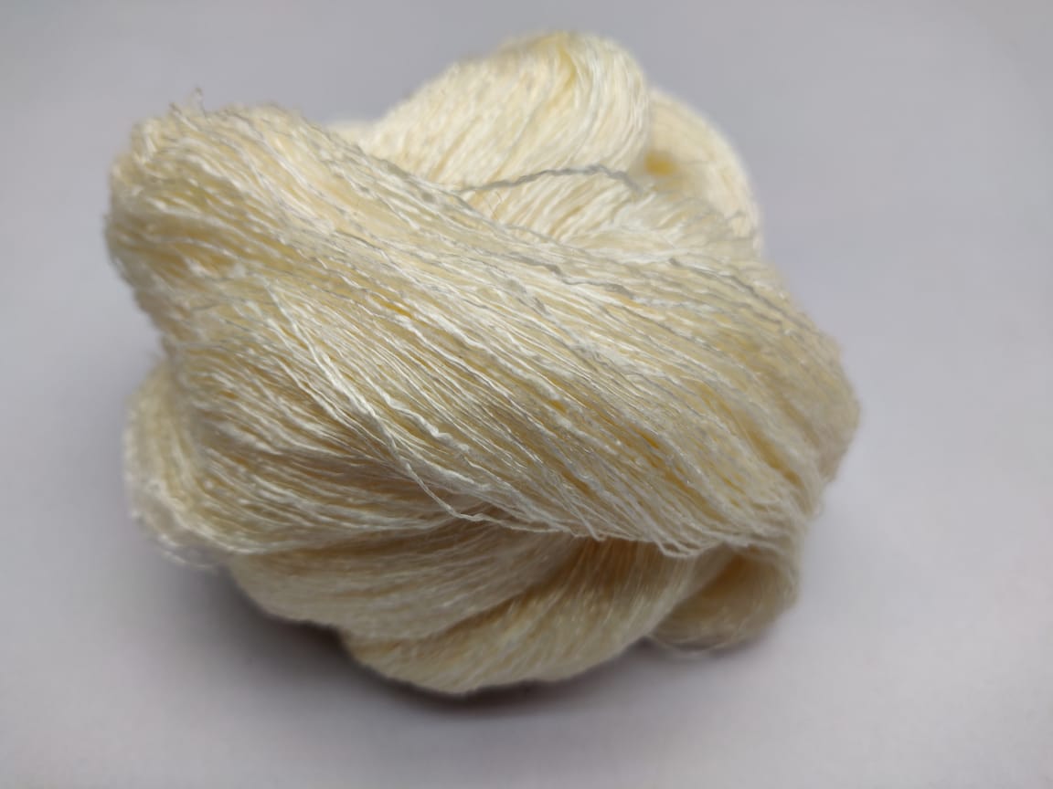 handspun Matka Silk Yarn that is obtained from the waste Mulberry Silk. We manufacture pure Matka Silk Yarn through hand spinning the Mulberry Silk without removing the gum. This wild silk is only produced in India. We are counted amongst reckoned names in the industry, committed towards offering a wide assortment of Matka Silk Yarn. Silk yarns are produce by Underprivileged Hand spinners from Eastern India. These silk yarns are widely used in different textile industries to manufacture various garments.