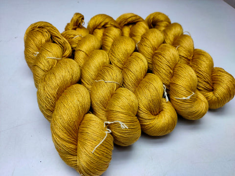 Mulberry Silk yarn (600 mts in 100gram) is a unique Silk Yarn ideal for Knitting. Mulberry Silk is very soft and shiny. It is Sock weight and is directly spun from the premium Mulberry Silk Tops. It is a yarn of Natural Protein Fiber. Mulberry Silk Yarn