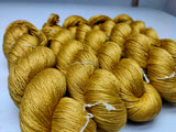 Mulberry Silk yarn (600 mts in 100gram) is a unique Silk Yarn ideal for Knitting. Mulberry Silk is very soft and shiny. It is Sock weight and is directly spun from the premium Mulberry Silk Tops. It is a yarn of Natural Protein Fiber. Mulberry Silk Yarn