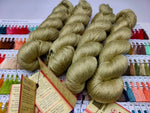 Mulberry Silk yarn (600 mts in 100gram) is a unique Silk Yarn ideal for Knitting. Mulberry Silk is very soft and shiny. It is Sock weight and is directly spun from the premium Mulberry Silk Tops. It is a yarn of Natural Protein Fiber. Mulberry Silk Yarn has compact structure, evenness, clean appearance, elegant luster, Good moisture-absorbing capability, good strength and elongation,