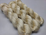 Mulberry Silk yarn (600 mts in 100gram) is a unique Silk Yarn ideal for Knitting. Mulberry Silk is very soft and shiny. It is Sock weight and is directly spun from the premium Mulberry Silk Tops. It is a yarn of Natural Protein Fiber. Mulberry Silk Yarn has compact structure, evenness, clean appearance, elegant luster, Good moisture-absorbing capability, good strength and elongation, with fine and s