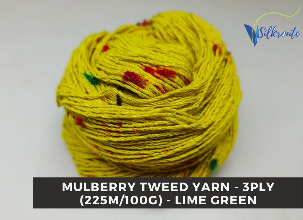 Mulberry Tweed Yarn -  Lime Green