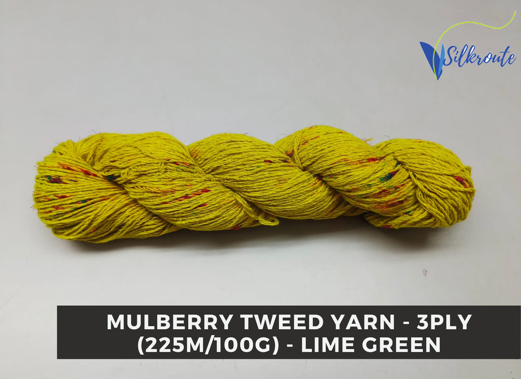 Mulberry Tweed Yarn -  Lime Green
