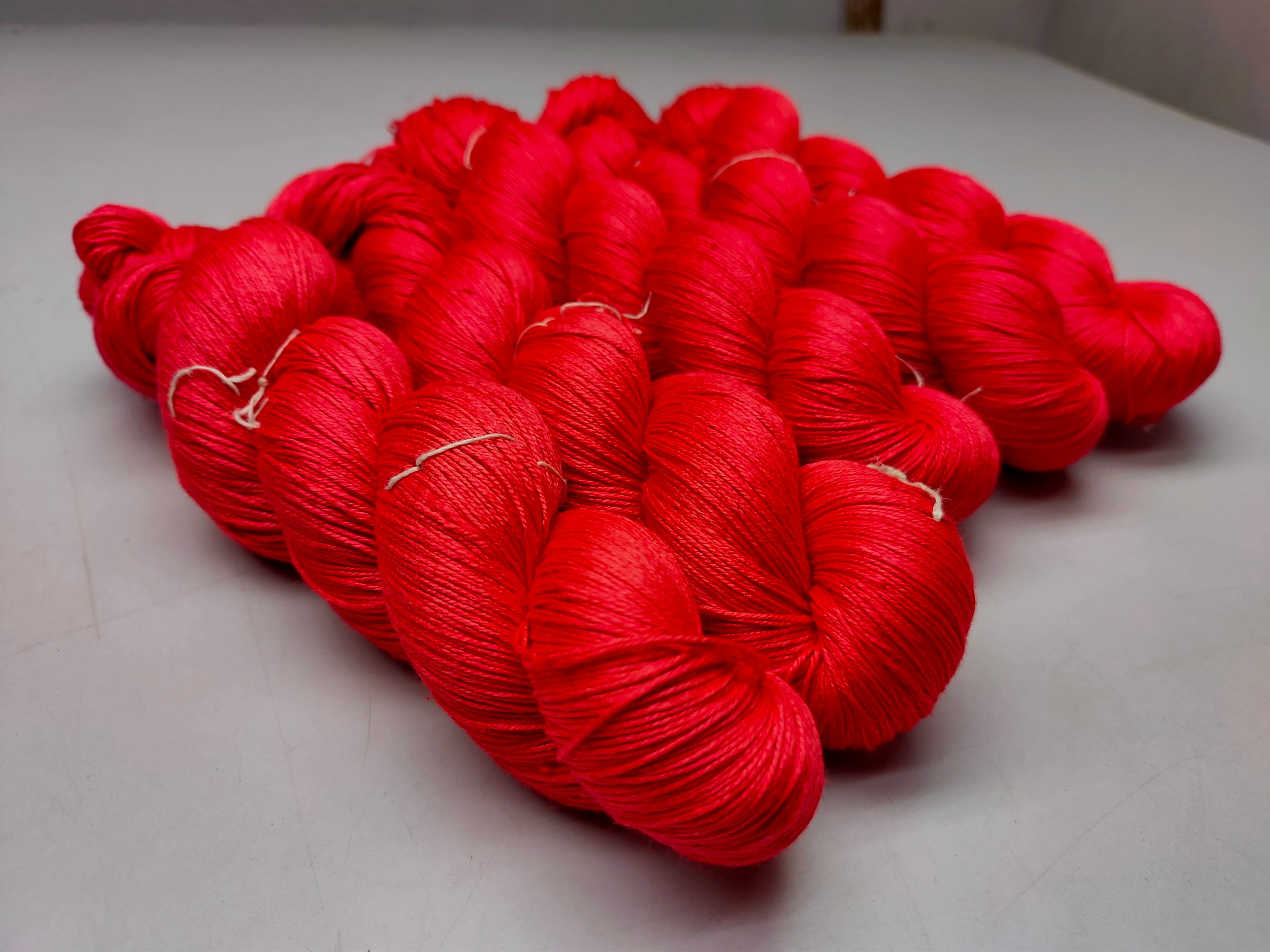 Mulberry Silk yarn (600 mts in 100gram) is a unique Silk Yarn ideal for Knitting. Mulberry Silk is very soft and shiny. It is Sock weight and is directly spun from the premium Mulberry Silk Tops.