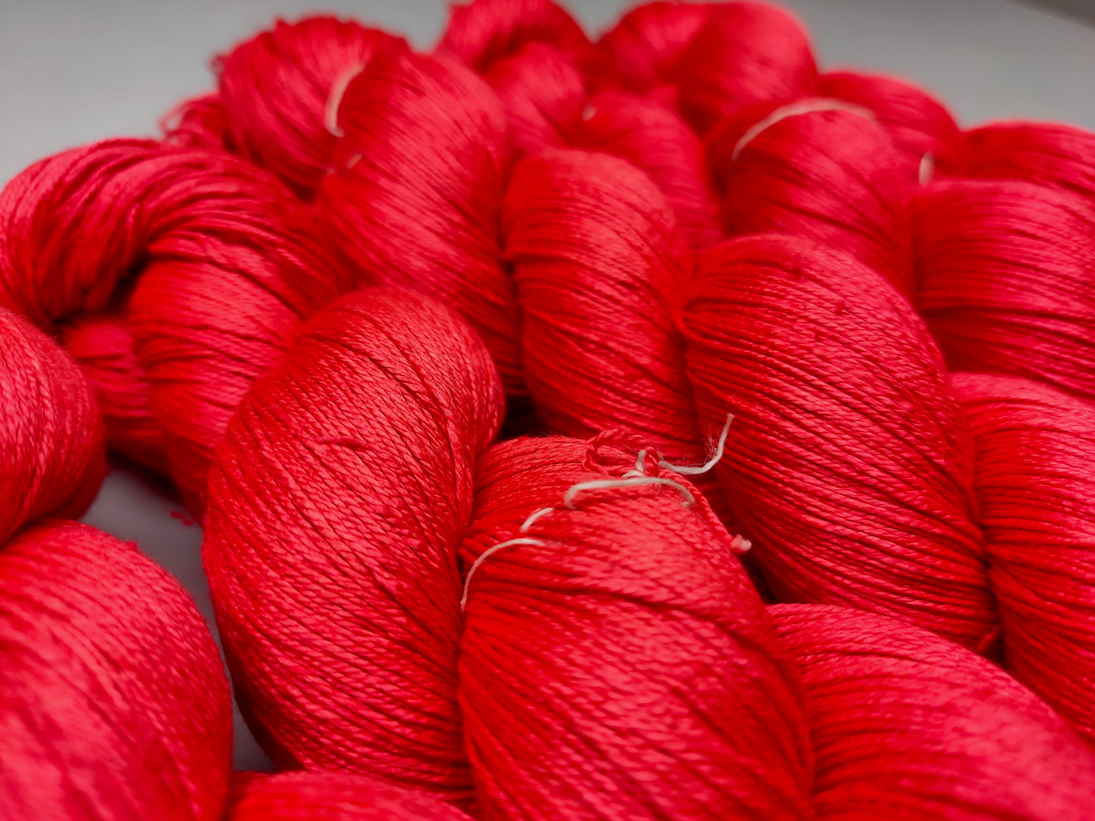 Mulberry Silk yarn (600 mts in 100gram) is a unique Silk Yarn ideal for Knitting. Mulberry Silk is very soft and shiny. It is Sock weight and is directly spun from the premium Mulberry Silk Tops. It is a yarn of Natural Protein Fiber. Mulberry Silk Yarn
