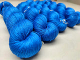 Mulberry Silk yarn (600 mts in 100gram) is a unique Silk Yarn ideal for Knitting. Mulberry Silk is very soft and shiny. It is Sock weight and is directly spun from the premium Mulberry Silk Tops. It is a yarn of Natural Protein Fiber. Mulberry Silk Yarn has compact structure, evenness, clean appearance, elegant luster, Good moisture-absorbing capability, good strength and elongation, with fine and soft fibers. It is useful for Weaving and Knitting.