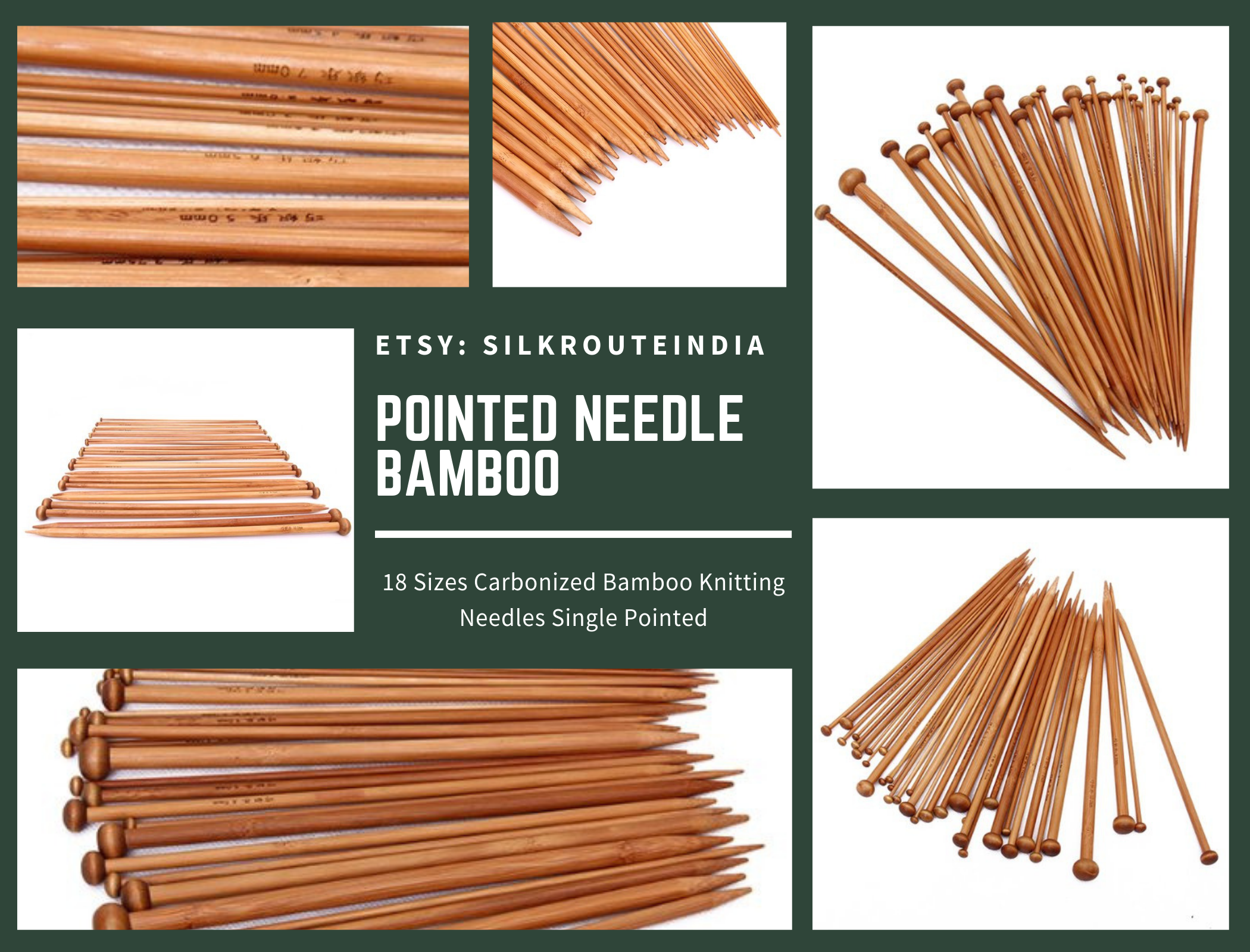 Pointed Needle - Bamboo Needle - SilkRouteIndia