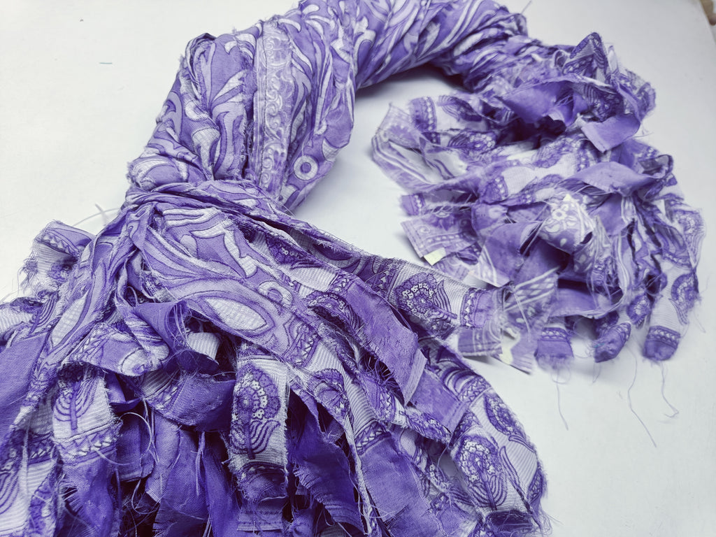Reclaimed Sari Stripe - Brinjal