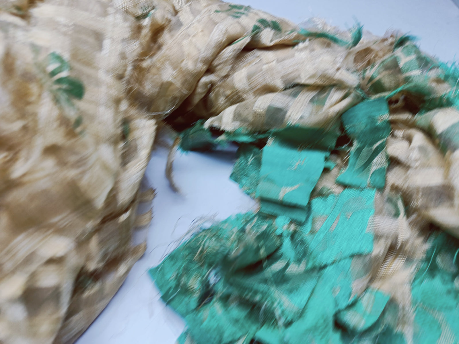 Reclaimed Indian Sari Stripe is the by-product of colorful saris that women wear in India. It is the loose ends of saris collected from industrial mills in India that is torn in stripes to make beautiful and colorful stripes. The vibrant colors and unique texture of these sari stripe, the sari Stripe are inspirational to designers, knitters, and artisans. The popularity of Sari Stripe has extended beyond India and has created an empowering cottage industry primarily benefiting women.