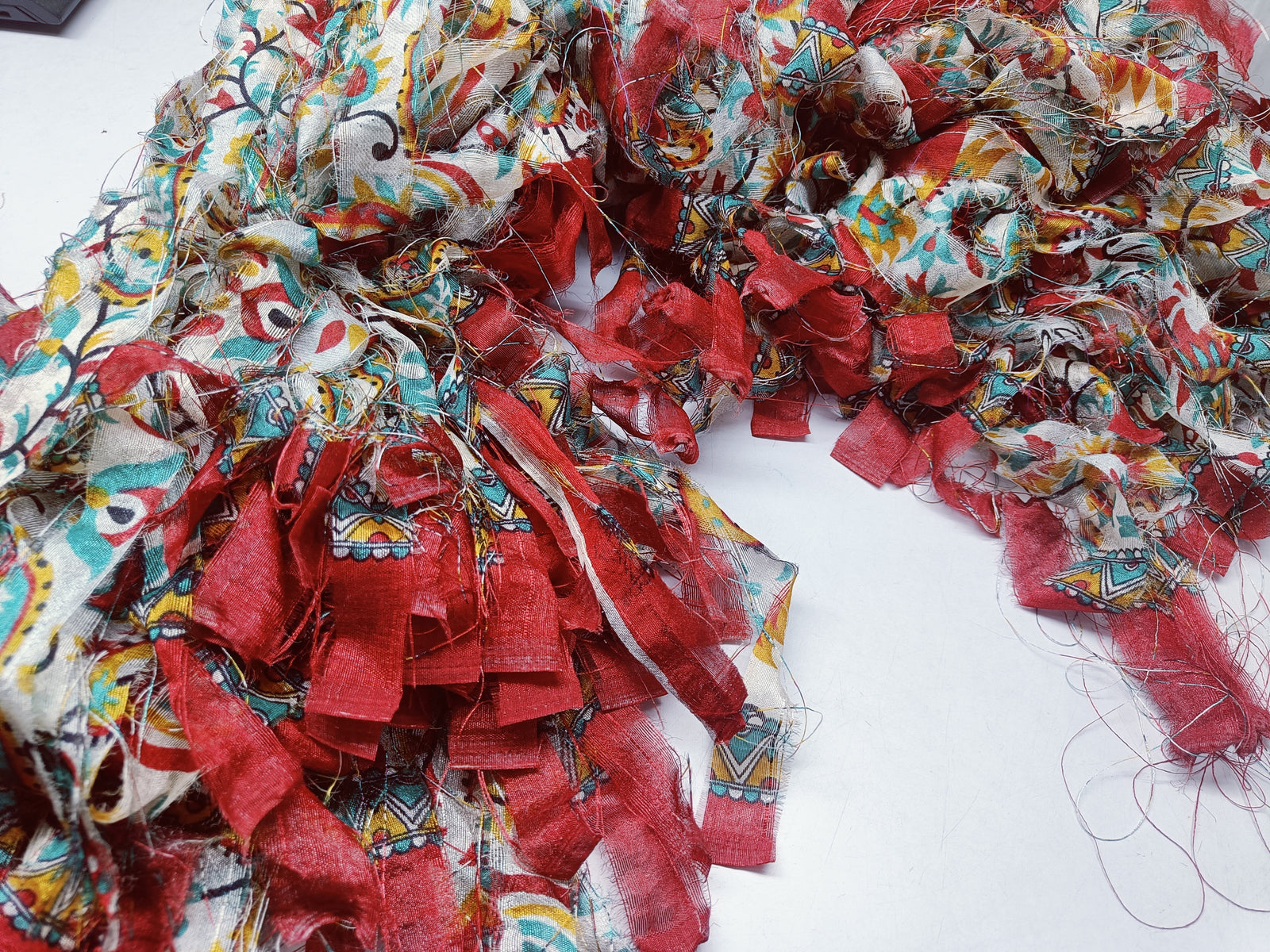 Reclaimed Indian Sari Stripe - Tomato Plant