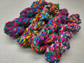 Braided yarn is made of pure silk and is approximately an inch wide through out. Due to its handmade nature there might occasionally be variations in width. When silk fabric is cut and made into saris, wraps, and veils, there is always a bit left over. Rather than throw that waste fiber into the trash, it has been made into a beautiful, unique, soft yarn..!! Direct from India, this yarn is a truly recycled product. It is a bulky weight and is soft and easy to knit or crochet.
