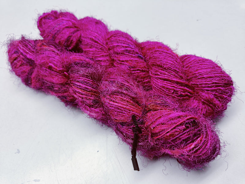 Recycled Sari Silk Yarn Prime Fuchsia