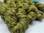 Recycled Sari silk Ribbon is the by-product of colorful saris that women wear in India. It is the loose ends of saris collected from industrial mills in India that is torn in stripes and sewn end to end to make beautiful and colorful ribbons. 