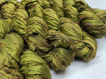 Recycled Sari silk Ribbon is the by-product of colorful saris that women wear in India. It is the loose ends of saris collected from industrial mills in India that is torn in stripes and sewn end to end to make beautiful and colorful ribbons. 