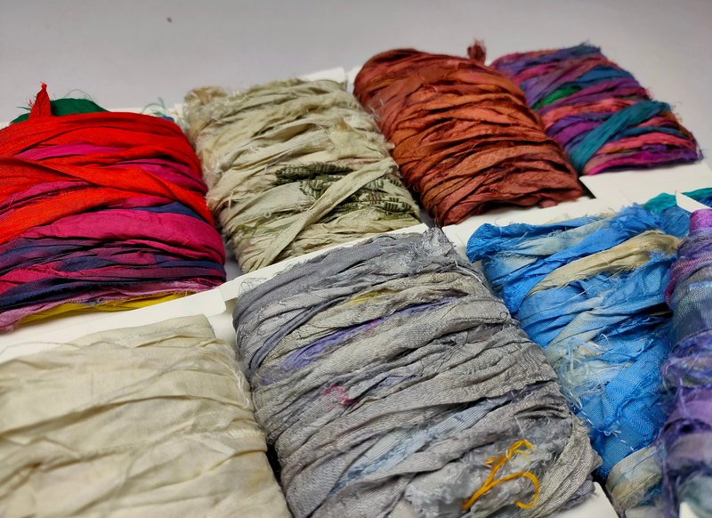 10 Yard Recycled Sari Ribbon - 20 Assorted Colors