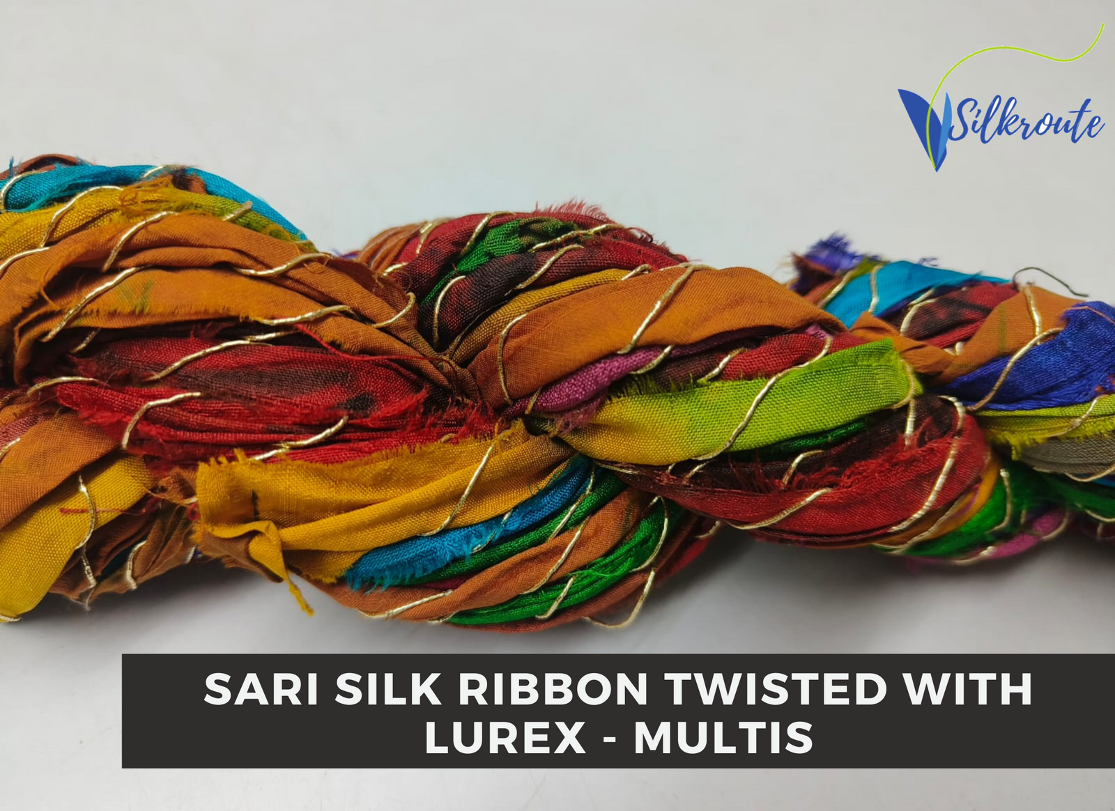 Handmade recycled sari silk ribbon for fiber art, crafts, and gift wrapping
