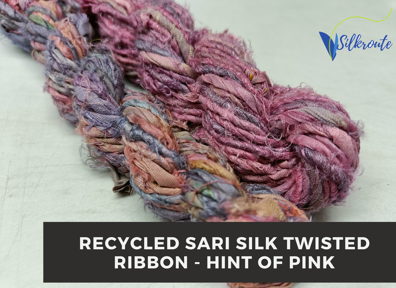 Recycled Twisted Ribbon - Hint of Pink