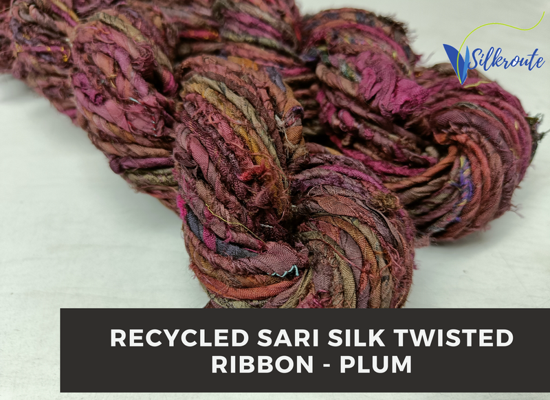 Recycled Twisted Ribbon - Plum