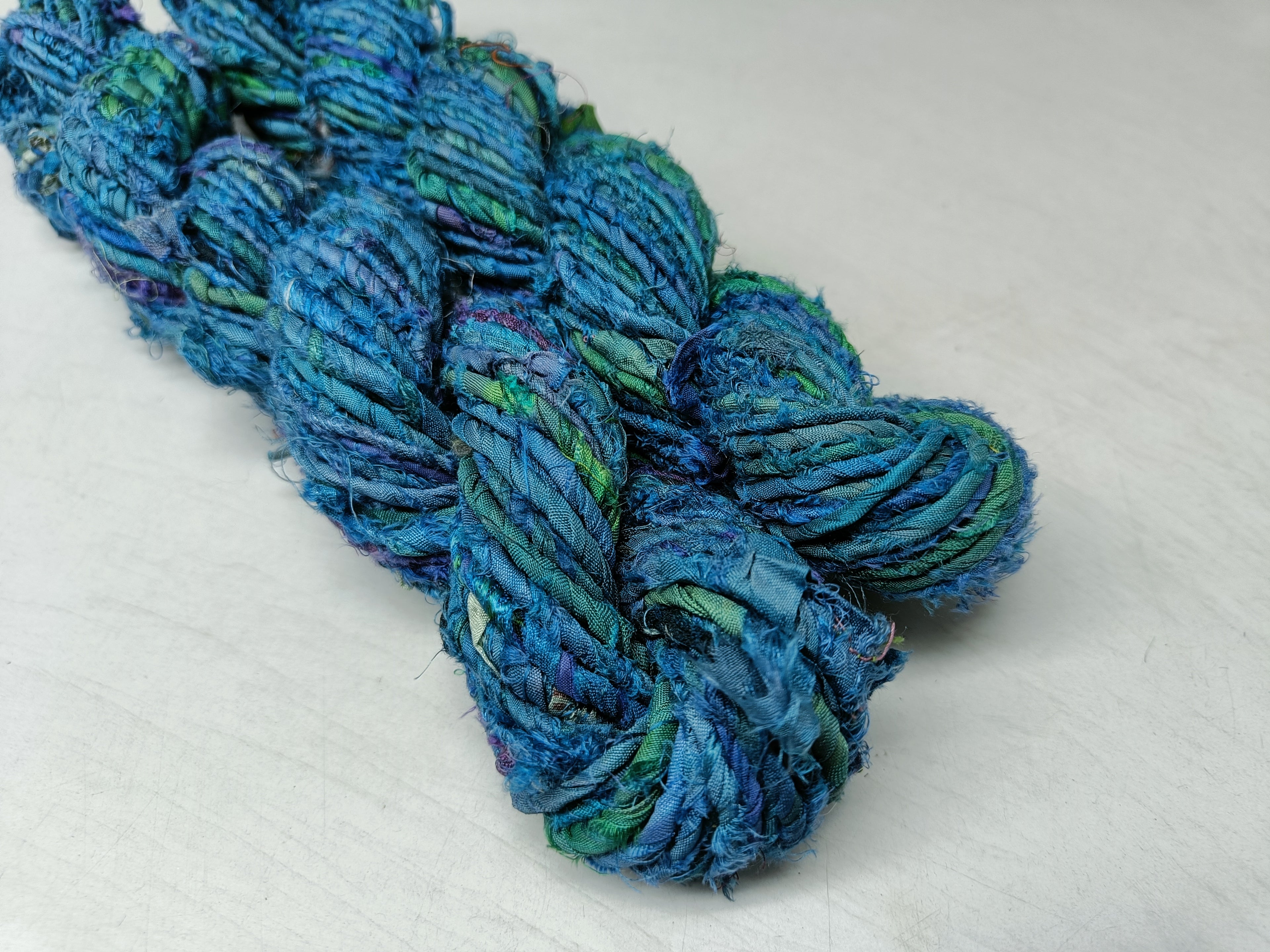 Recycled Ribbon, Twisted Ribbon, Recycled Twisted Ribbon, Recycled Silk Ribbon, Recycled Sari Ribbon, Recycled Sari Twisted Ribbon - SilkRouteIndia