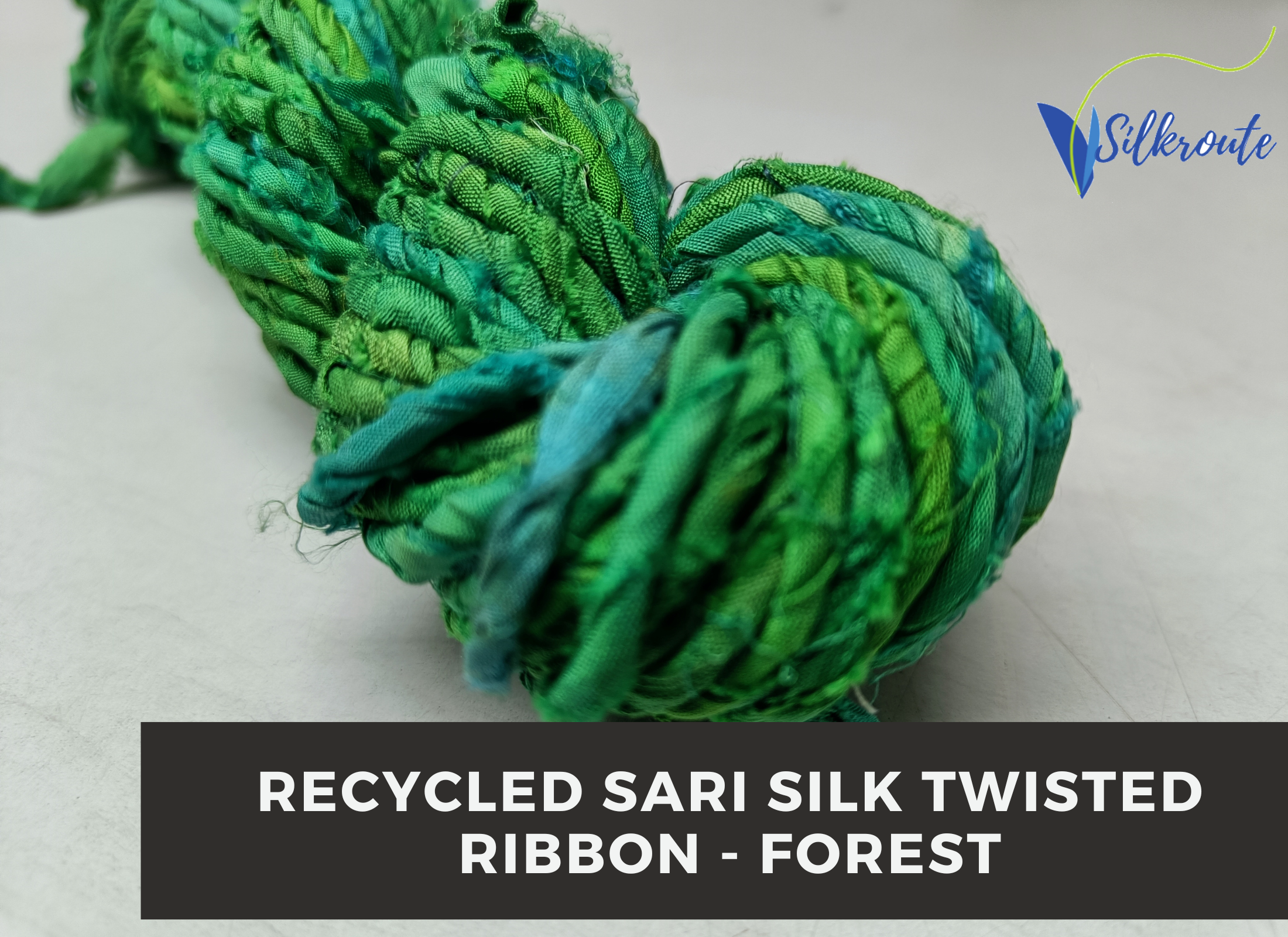 Recycled Sari Silk Twisted Ribbon, Premium Twisted Ribbon, Recycled Ribbon, Recycled Sari Ribbon - SilkRouteIndia