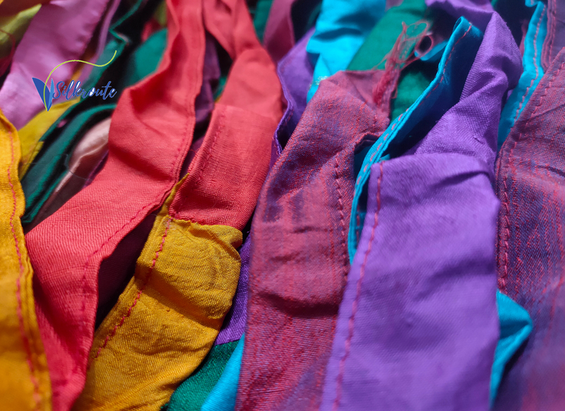 Sari Silk Sewn Ribbon - Multicolor