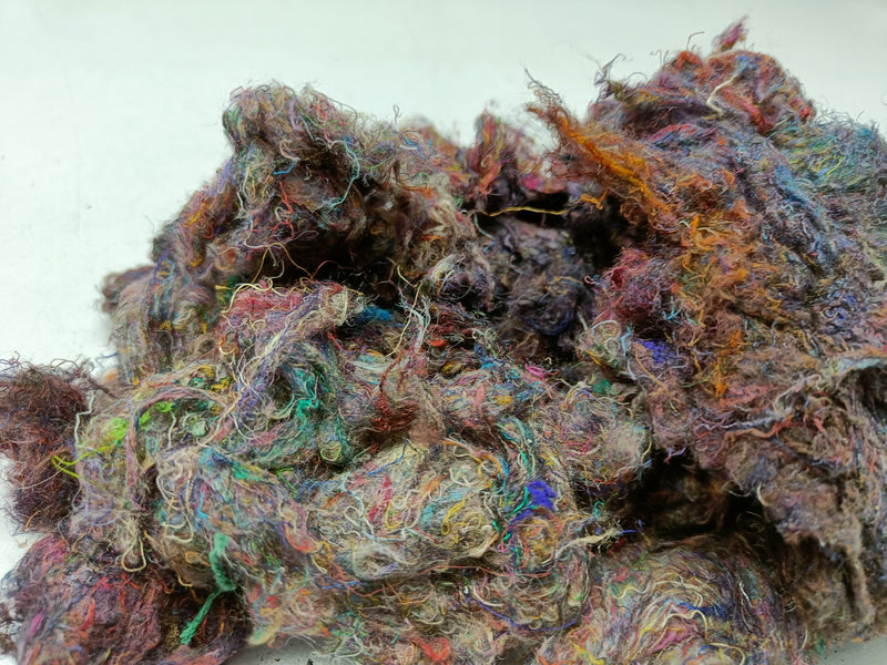 Recycled Pulled Silk Fibers - Multi
