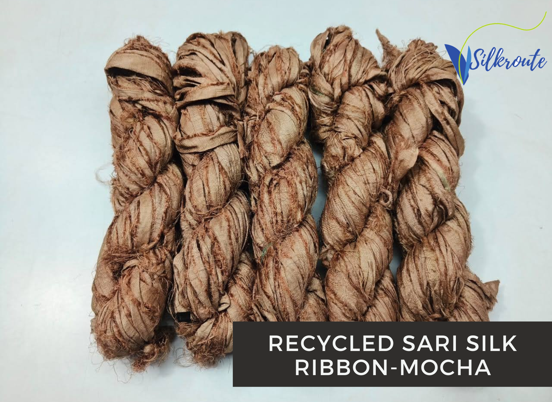Recycled Sari Silk Ribbon Mocha