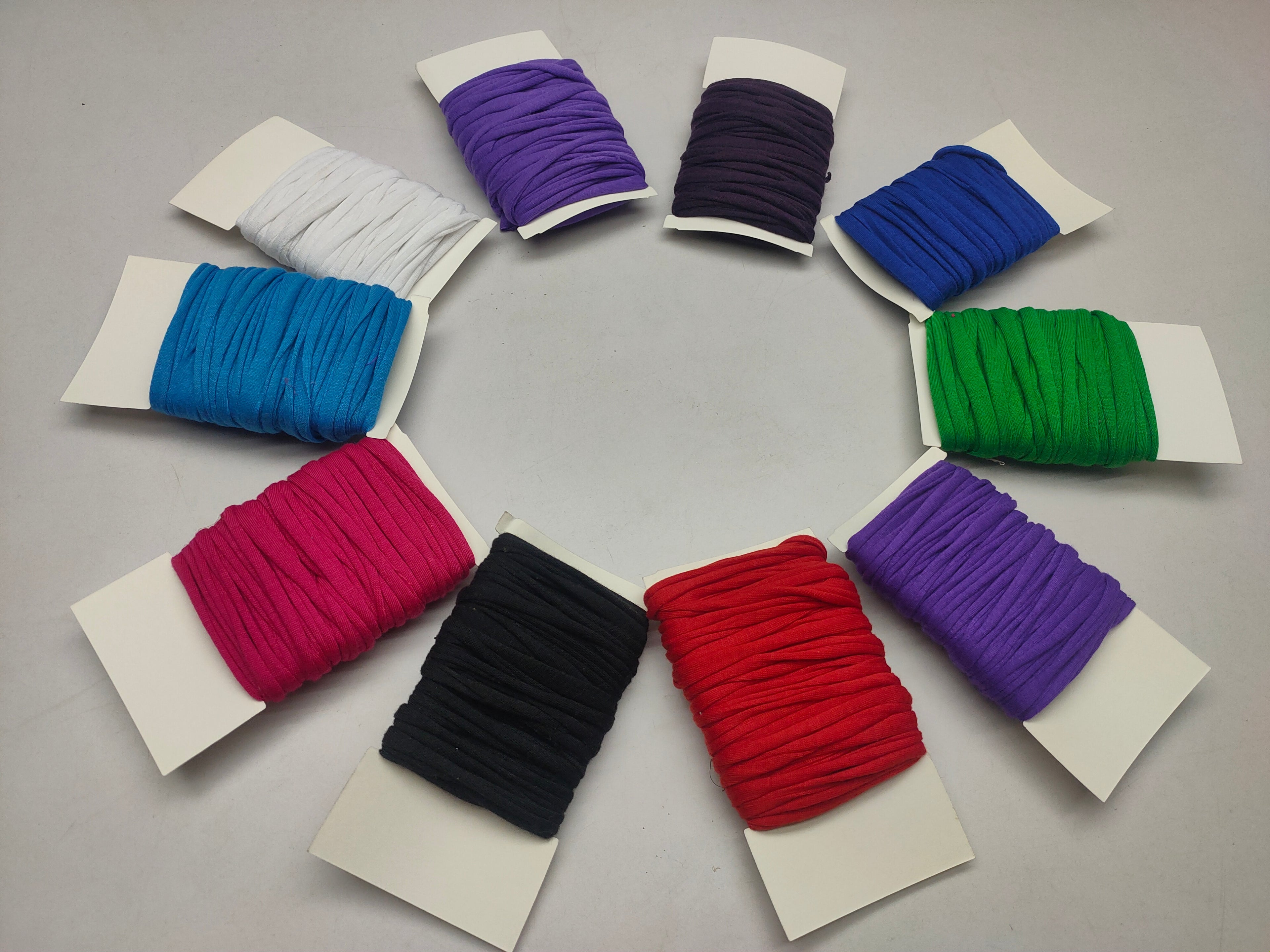 10Yard Recycled Tshirt Ribbon 10 Assorted Colors -&nbsp;Each of skein was hand dyed using professional dyes to avoid fading and color bleeding during future washing of your finished projects. Any plan to Buy Recycled Ribbon online.