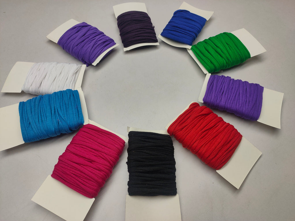 10Yard Recycled Tshirt Ribbon 10 Assorted Colors -&nbsp;Each of skein was hand dyed using professional dyes to avoid fading and color bleeding during future washing of your finished projects. Any plan to Buy Recycled Ribbon online.