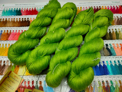 Mulberry Silk Yarn 600M in 100Gram Sap Green