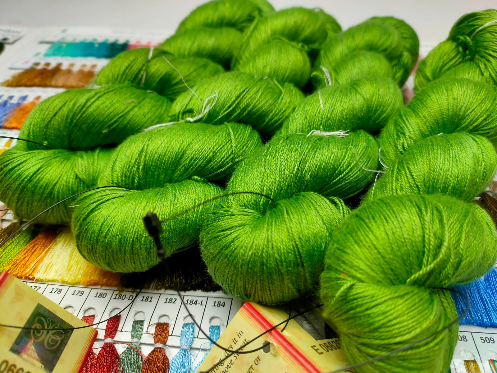 Mulberry Silk Yarn 600M in 100Gram Sap Green