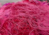 Recycled Sari Silk Fibers is available in assorted colorways, and is open status. They are the strongest natural fibers and are spun into a wonderful yarn used for knitting and weaving! The Silk fabrics have a lovely draping q