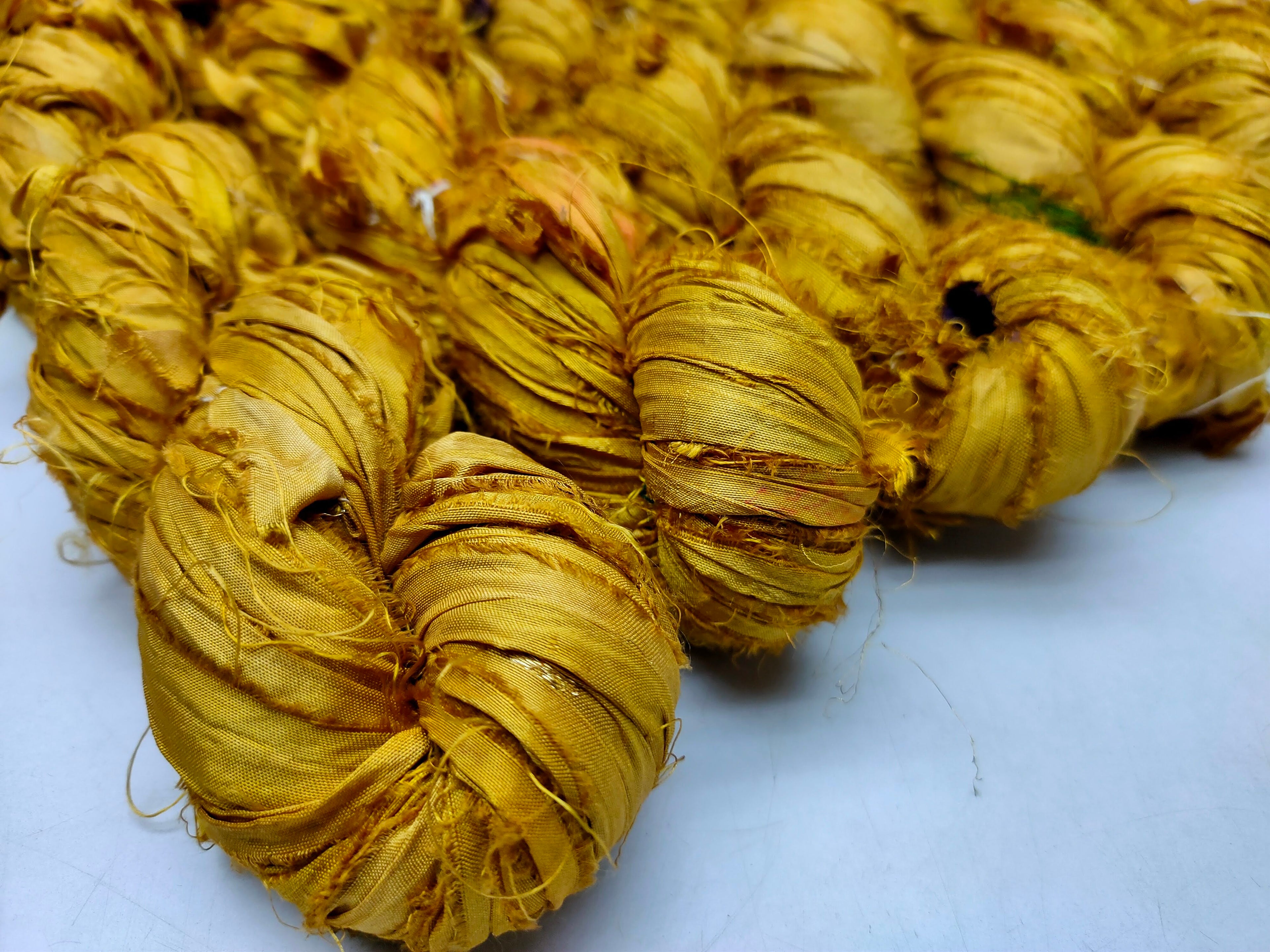Recycled Sari Silk Ribbon - Recycled Ribbon - Recycled Silk Ribbon Recycled Sari SilK yarn, Recycled Sari Silk Ribbon, Recycled Sari yarn, Recycled Silk Ribbon,upcycled ribbon, upcycled yarn, Himalaya Silk Yarn, Recycle Sari silk,	Recycle Silk,	Yarn for Knitting,	Knitting Yarn,	Crochet Yarn,	handcrafted yarn,	recycle sari yarn,	Sari Silk Yarn, reused ribbon, recycled ribbon